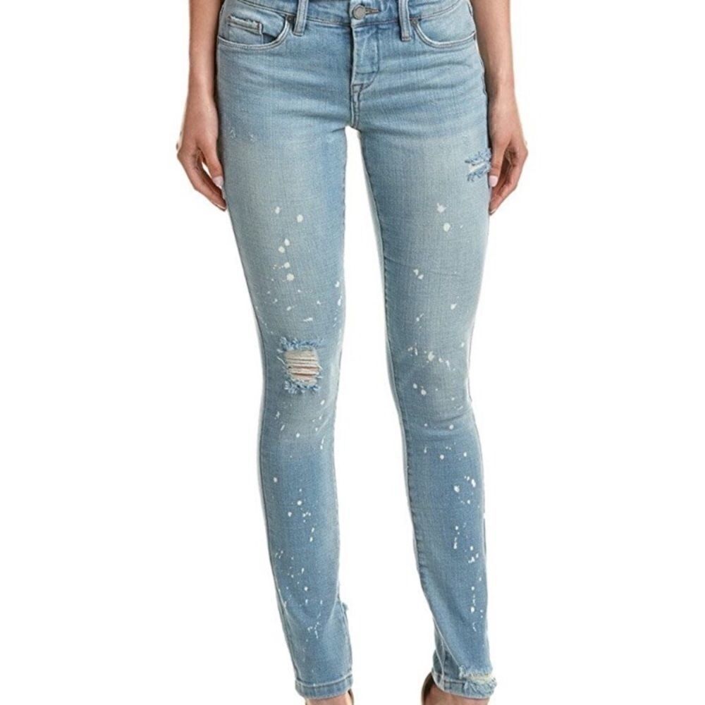 Blank NYC Distressed Skinny Jeans Size 25 Light Wash Paint Splatter